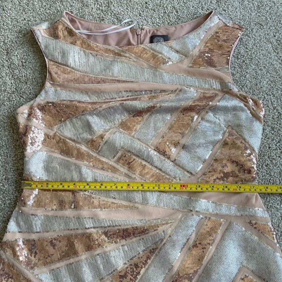Vince Camuto 14 Sequins Cocktail Party Sheath Dress Silver Rose Gold Holiday - Picture 13 of 15